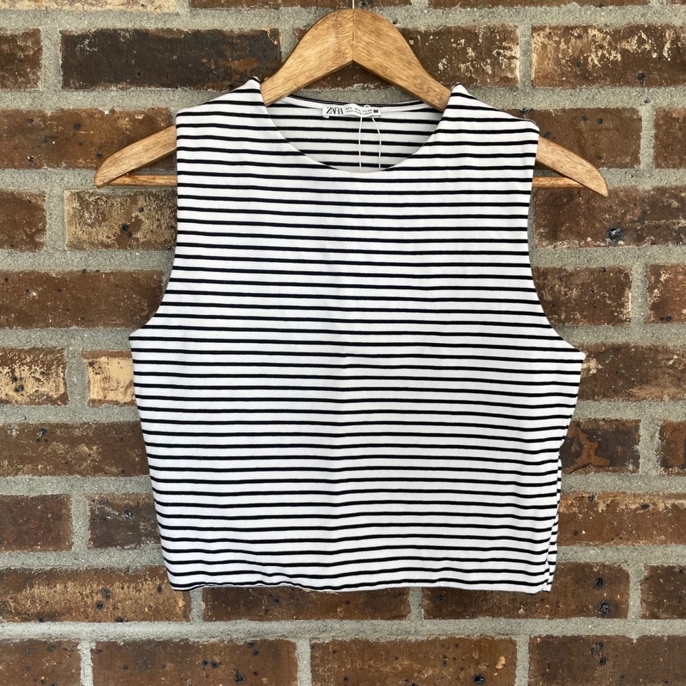 Zara Striped Crop Tank Top